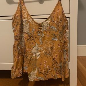 mustard yellow floral tank top